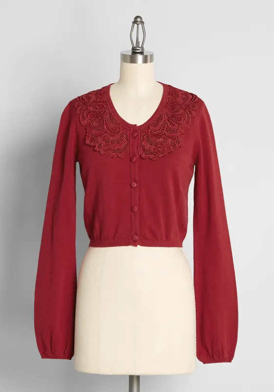 Dauntingly Dainty Cropped Cardigan sold by Modcloth