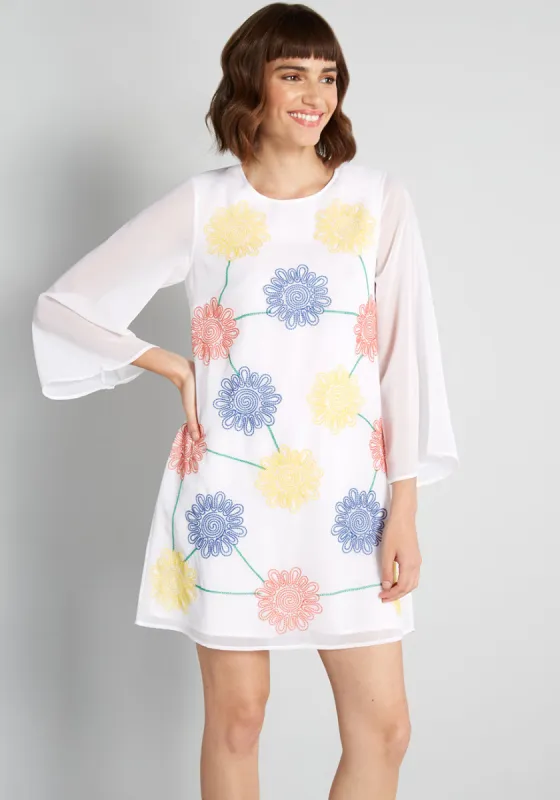Springtime Soiree Embroidered Shift Dress sold by Modcloth