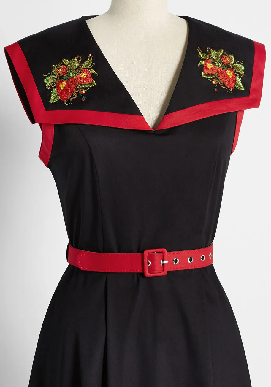 Strawberry Noir Swing Dress sold by Modcloth product image thumbnail 3