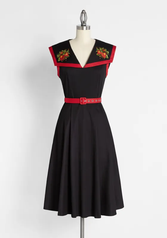 Strawberry Noir Swing Dress sold by Modcloth