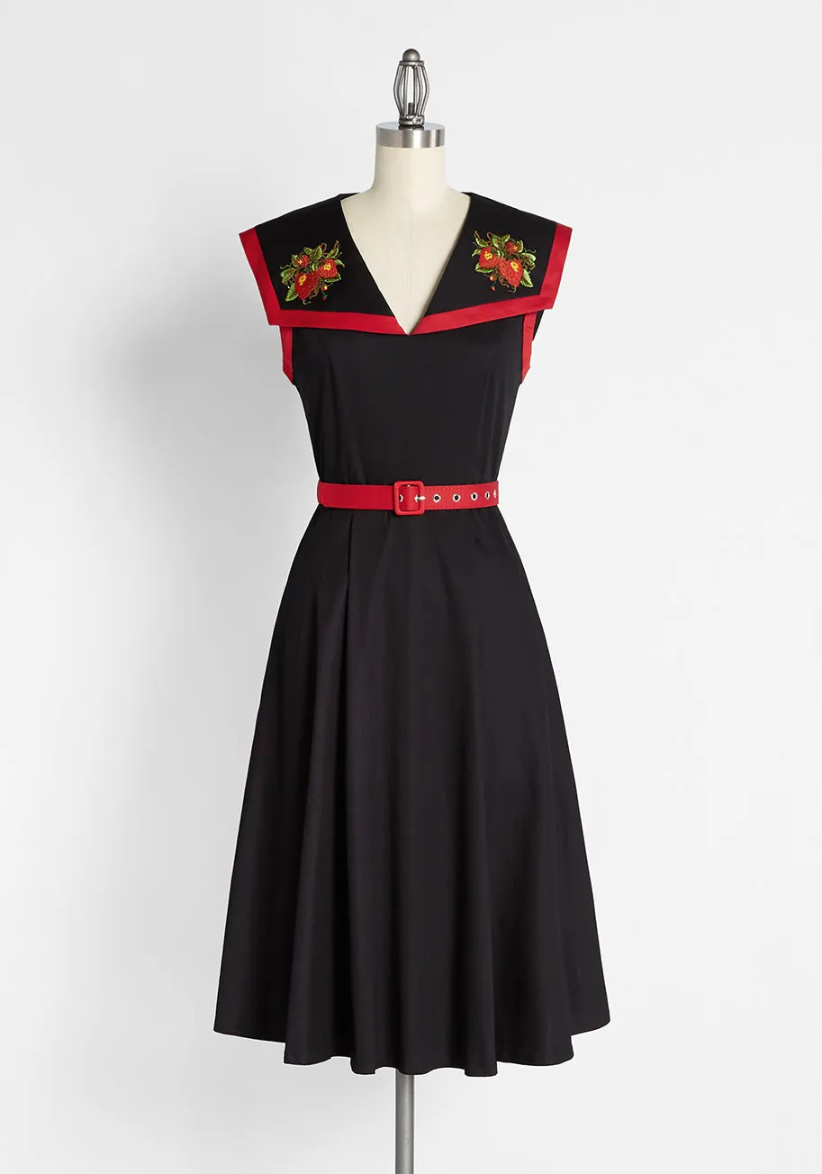 Strawberry Noir Swing Dress sold by Modcloth