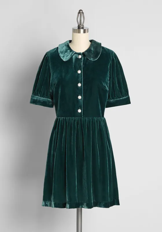 Lavishly Laudable Velvet Mini Dress sold by Modcloth
