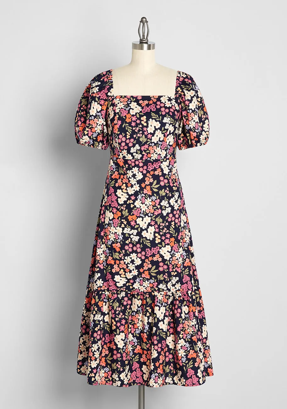 Countryside Sojourn Tiered Midi Dress sold by Modcloth