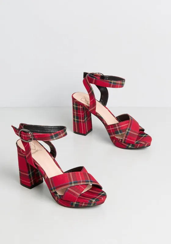 Stomping Plaid Platform Heel sold by Modcloth