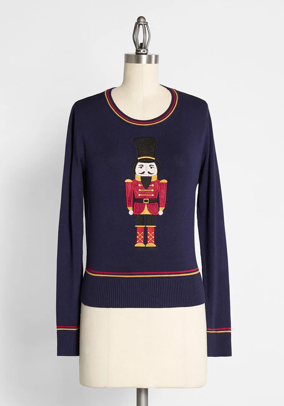 ModCloth x Collectif Notorious Nutcracker Pullover Sweater sold by Modcloth
