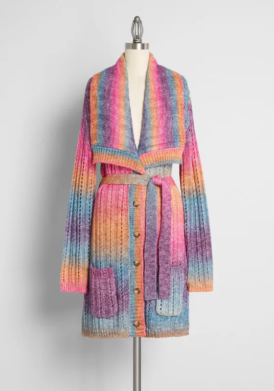 The Last Summer Sunset Longline Cardigan sold by Modcloth