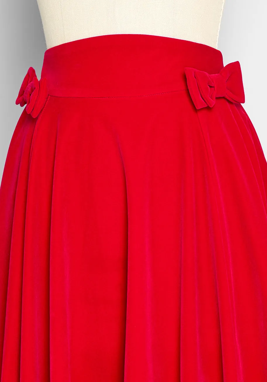 Bows Like Prose Velvet Swing Skirt sold by Modcloth product image thumbnail 3