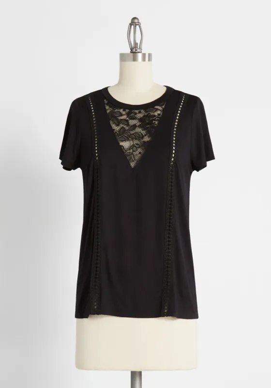 Open Mind Lace Top sold by Modcloth