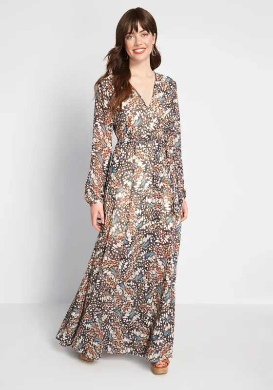 Flutter Perfection Maxi Wrap Dress sold by Modcloth