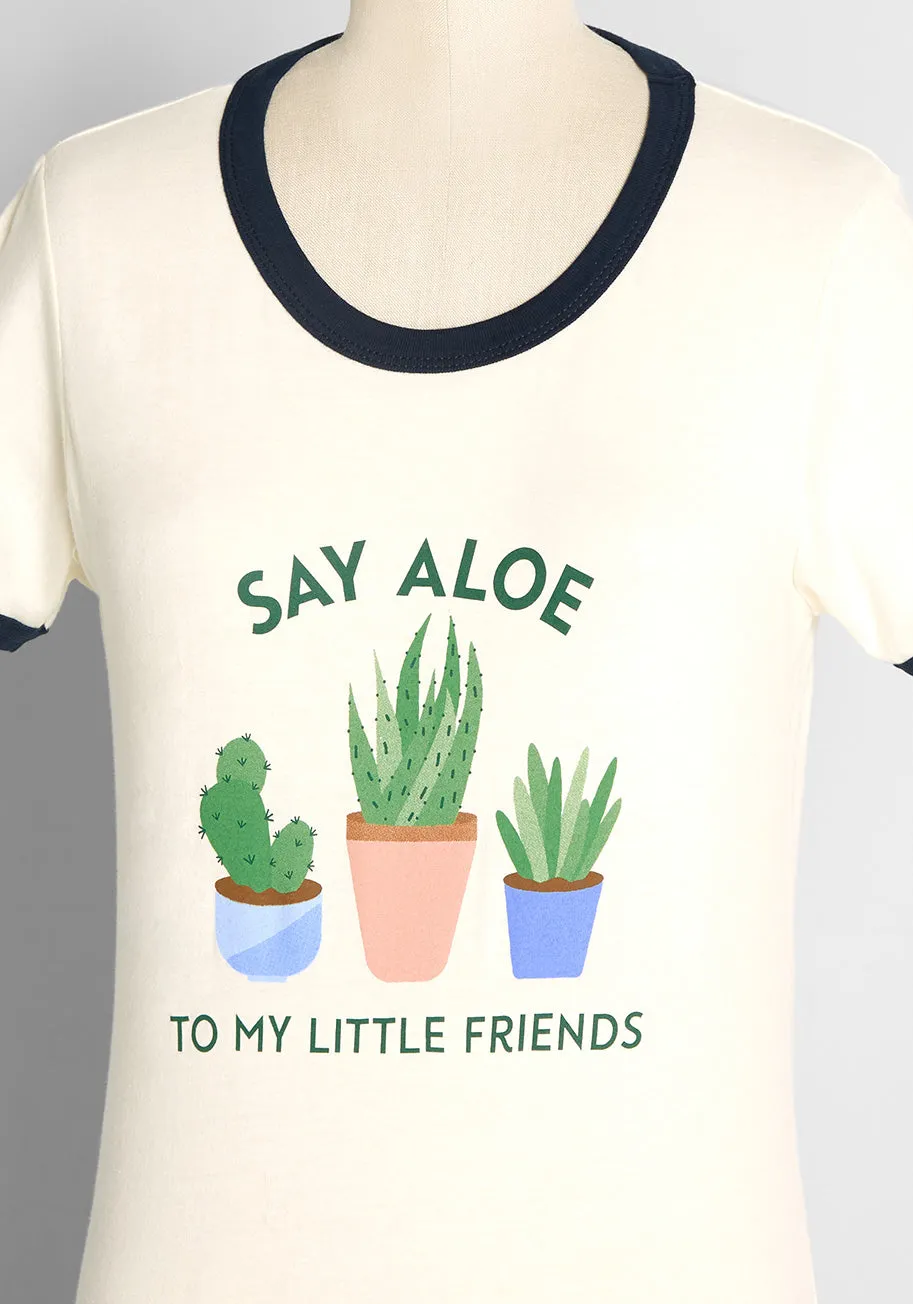 Say 'Aloe' To My Little Friends Graphic Ringer Tee sold by Modcloth product image thumbnail 3