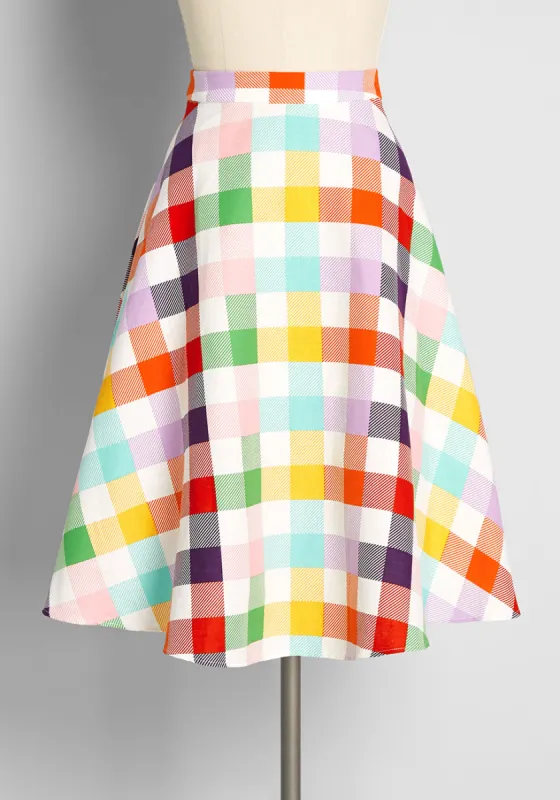 Reinventing The Color Wheel Swing Skirt sold by Modcloth