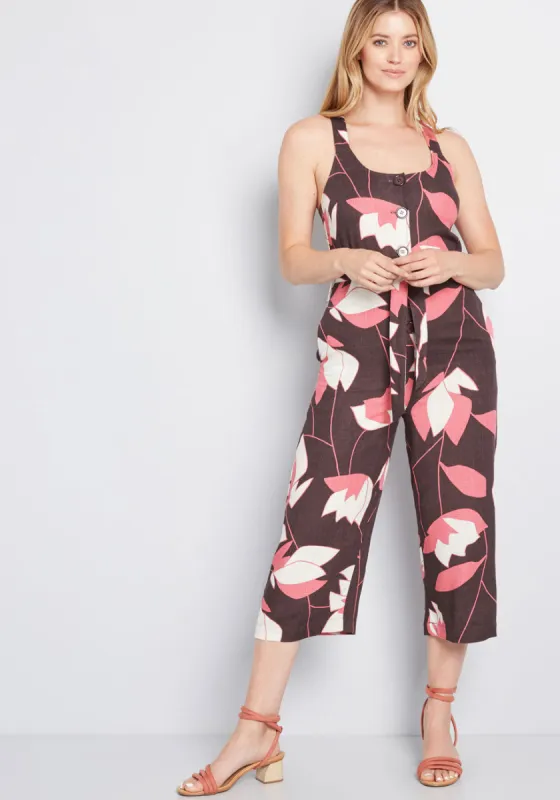 Brightest Idea Cropped Jumpsuit sold by Modcloth