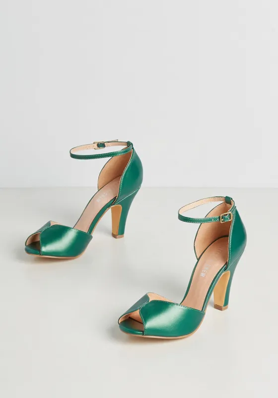 Fine Dining Peep Toe Heel sold by Modcloth