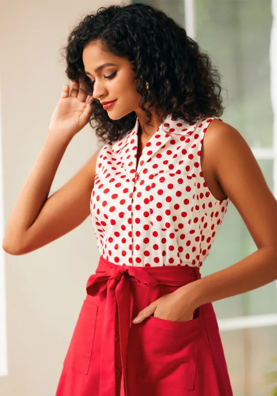 Spotlight Spark Sleeveless Shirt sold by Modcloth