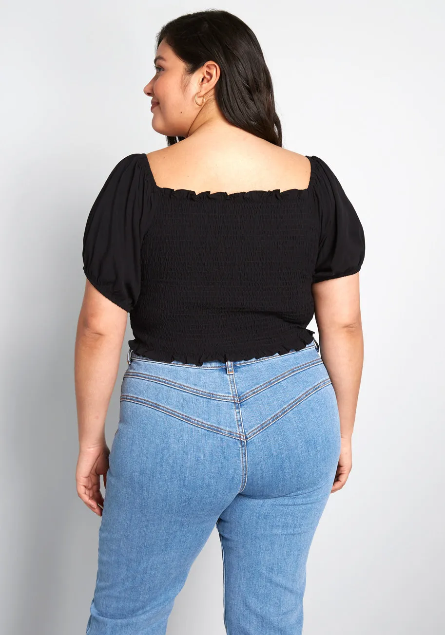 ModCloth x Collectif Talking Smock Crop Top sold by Modcloth product image thumbnail 2