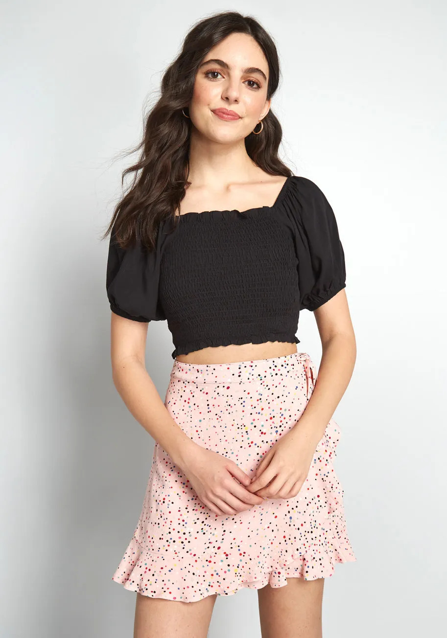 ModCloth x Collectif Talking Smock Crop Top sold by Modcloth product image thumbnail 3