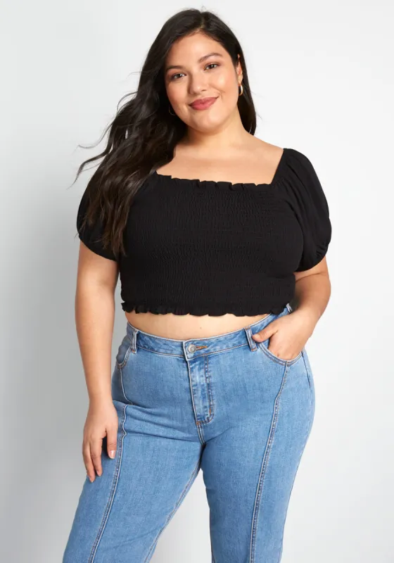 ModCloth x Collectif Talking Smock Crop Top sold by Modcloth