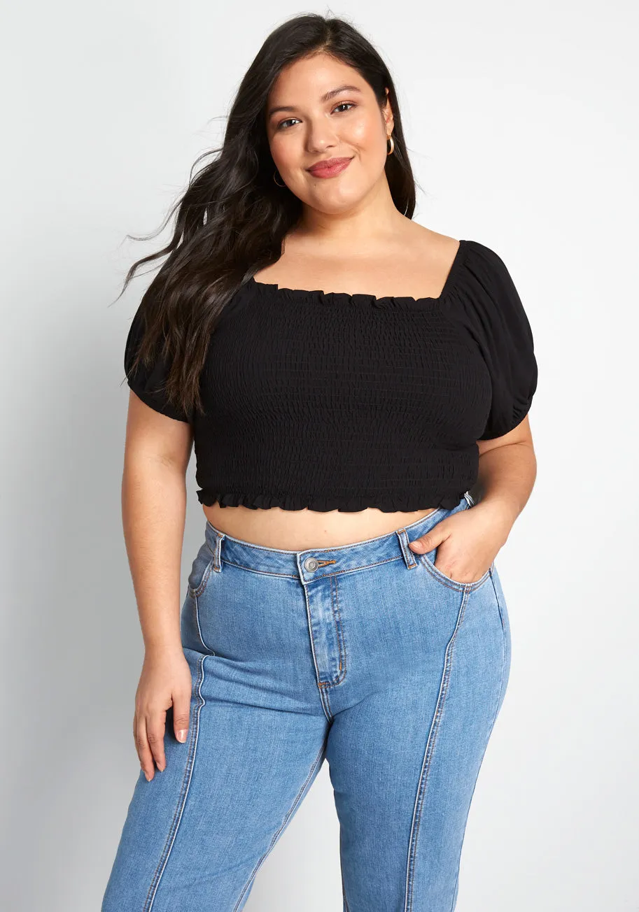 ModCloth x Collectif Talking Smock Crop Top sold by Modcloth