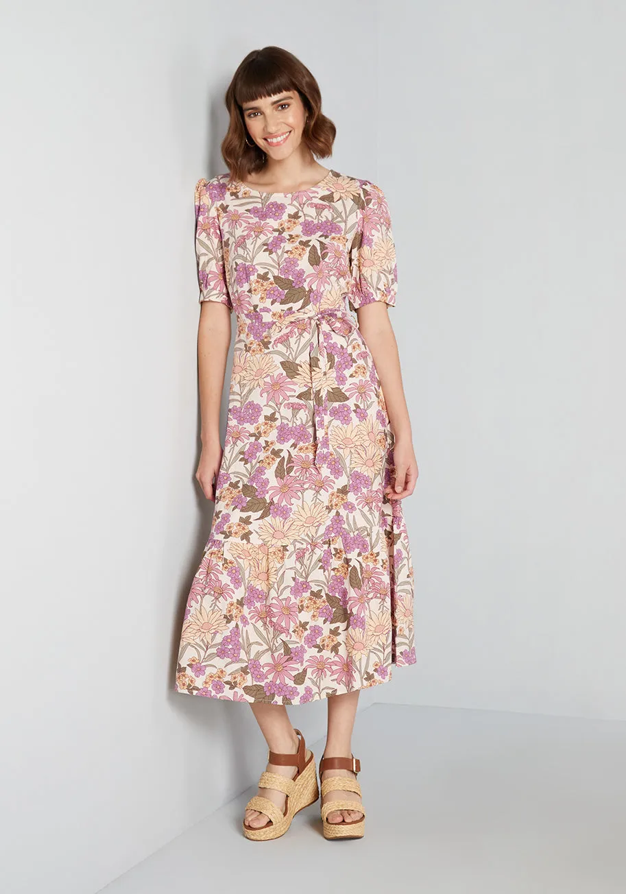 Sweet as Honey Floral Midi Dress sold by Modcloth