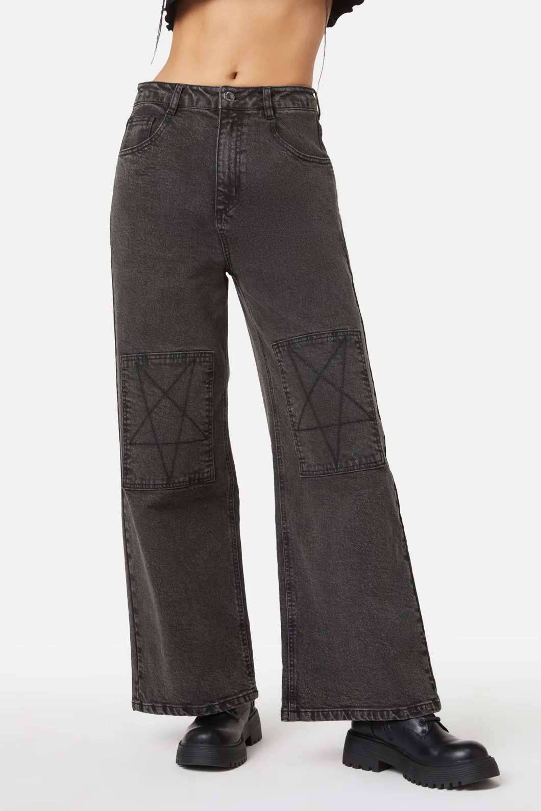 The Astral Wide Leg Jeans sold by Modcloth
