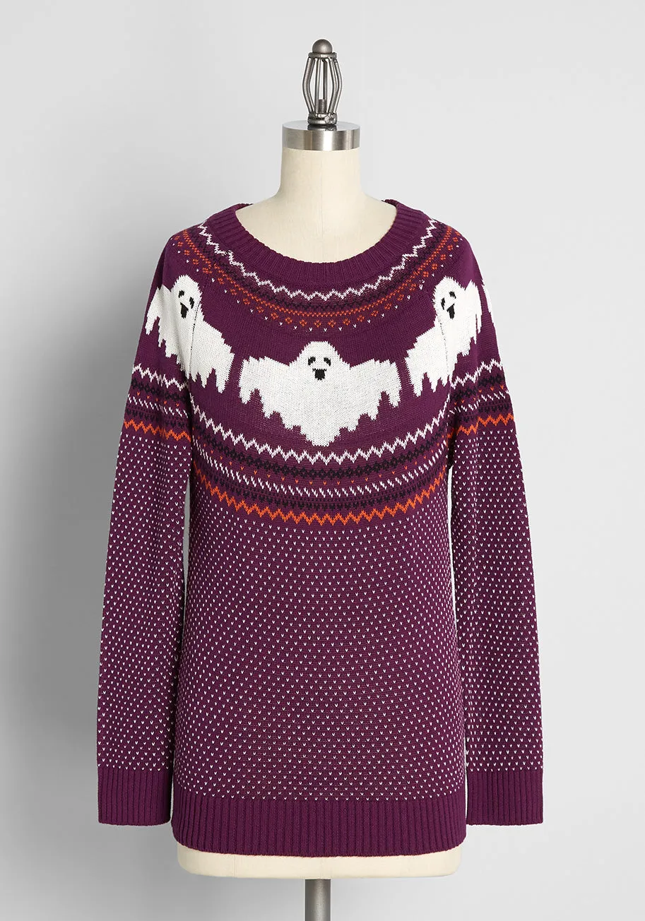 Here For The Boos Fair Isle Sweater sold by Modcloth
