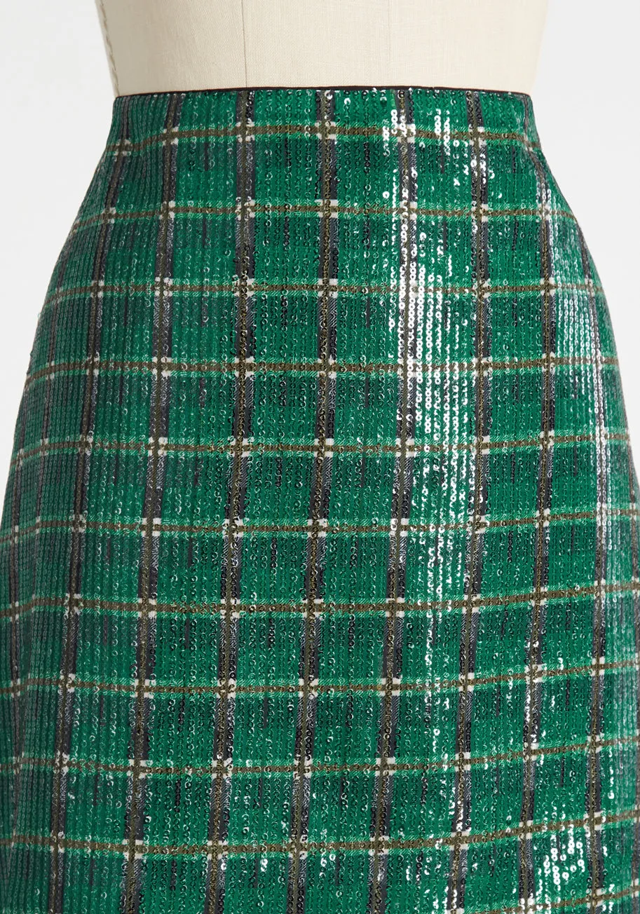 A Glitter Wrapped Present Mini Skirt sold by Modcloth product image thumbnail 3