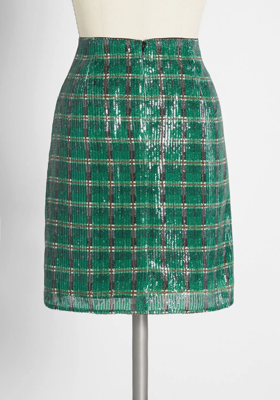 A Glitter Wrapped Present Mini Skirt sold by Modcloth product image thumbnail 2