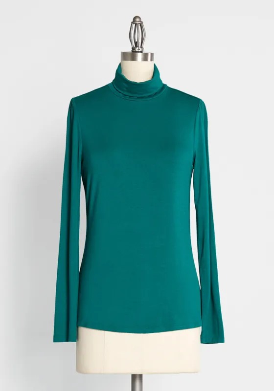 Classic and Cozy Turtleneck Top sold by Modcloth