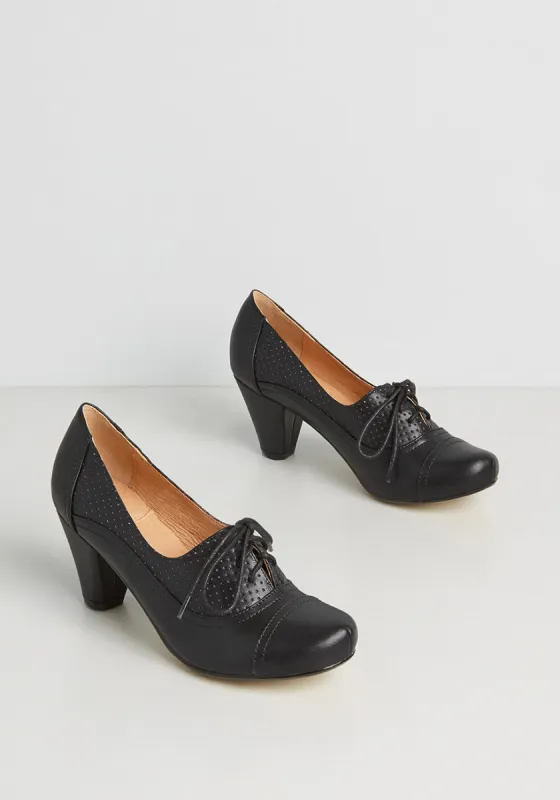 Laughter In The Library Oxford Heels sold by Modcloth