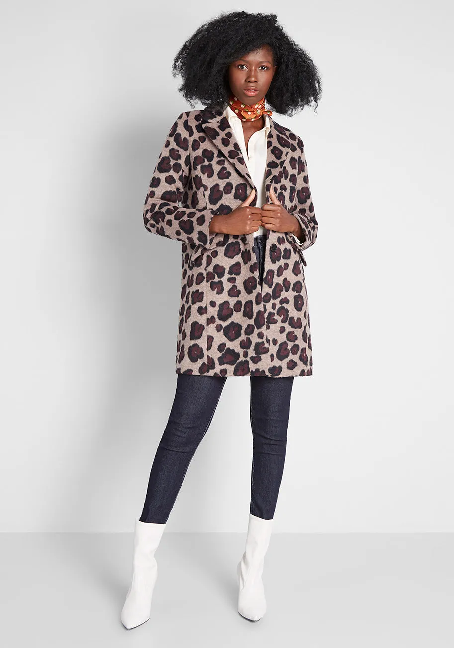 City Savvy Leopard Coat sold by Modcloth