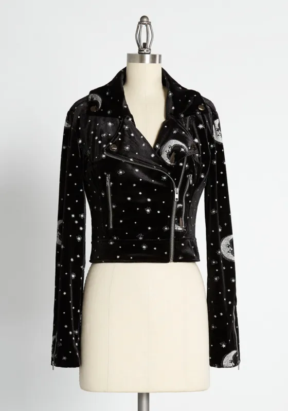 Midnight Moon Gazing Moto Jacket sold by Modcloth