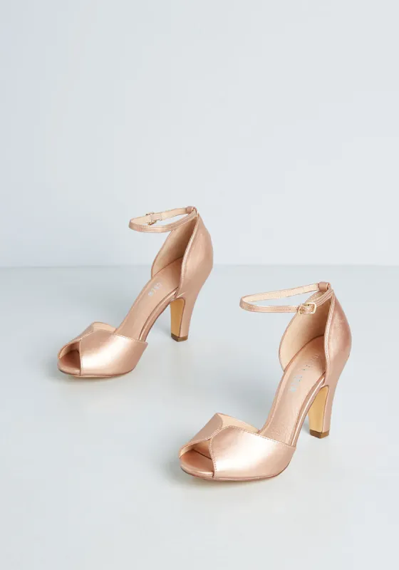 Shine So Fine Ankle Strap Heel sold by Modcloth