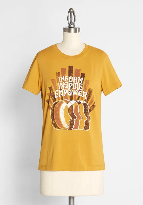 ModCloth x Dazey L.A. Inform Empower Inspire Graphic Tee made by Modcloth