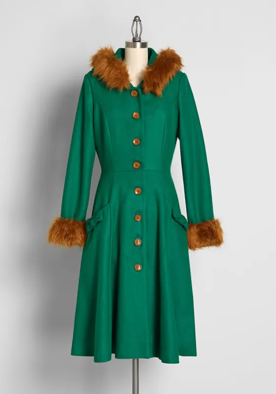 ModCloth x Collectif When Autumn Leaves Are Falling From The Trees Hooded Coat sold by Modcloth