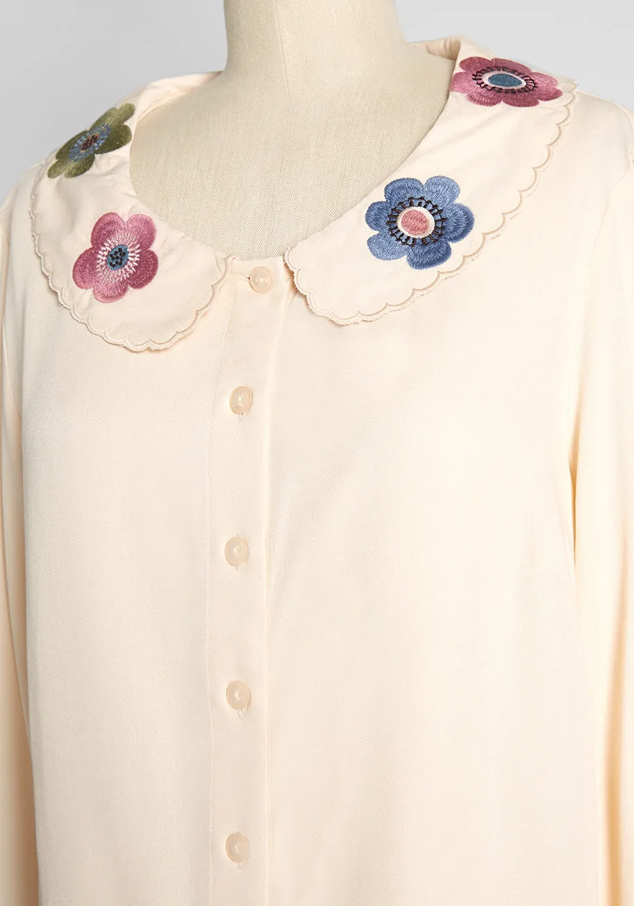 ModCloth x Princess Highway Embroidered Button-Up Blouse sold by Modcloth product image thumbnail 3