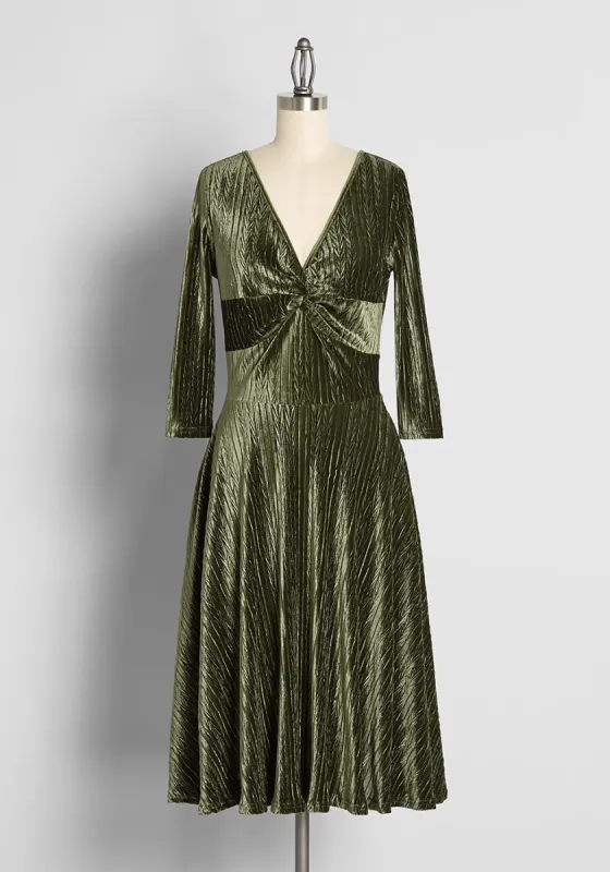 Make You Melt Velvet Fit And Flare Dress sold by Modcloth