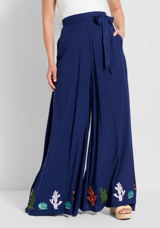 ModCloth x Collectif A Cacti Collaboration Wide-Leg Pants sold by Modcloth