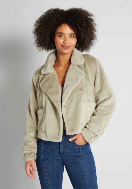 Plush For The Snow Rush Jacket sold by Modcloth