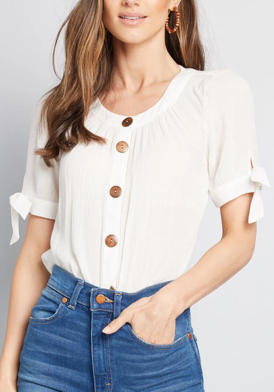 Flowy Moment Buttoned Blouse sold by Modcloth product image thumbnail 4