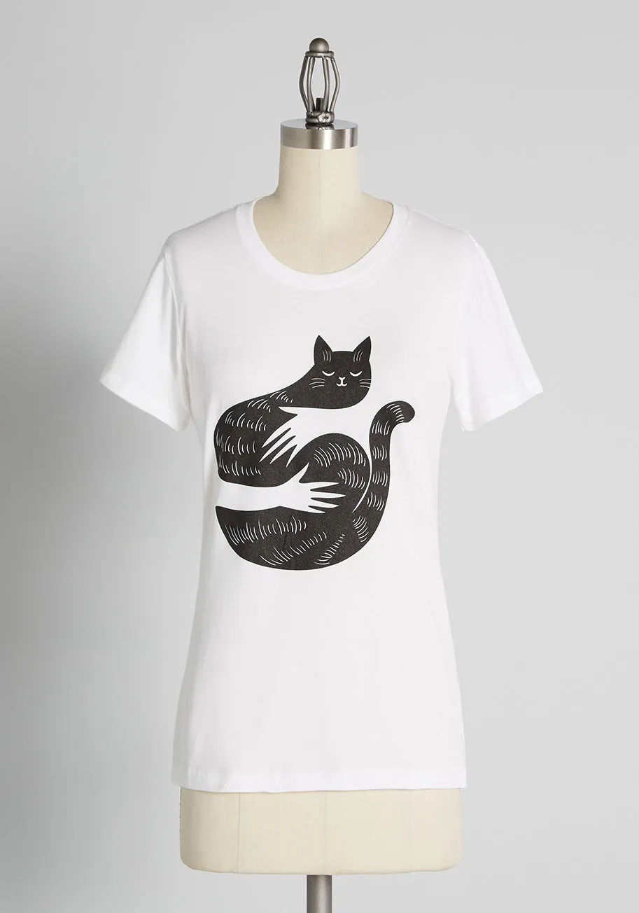 Soulful Cat Cuddles Graphic Tee sold by Modcloth