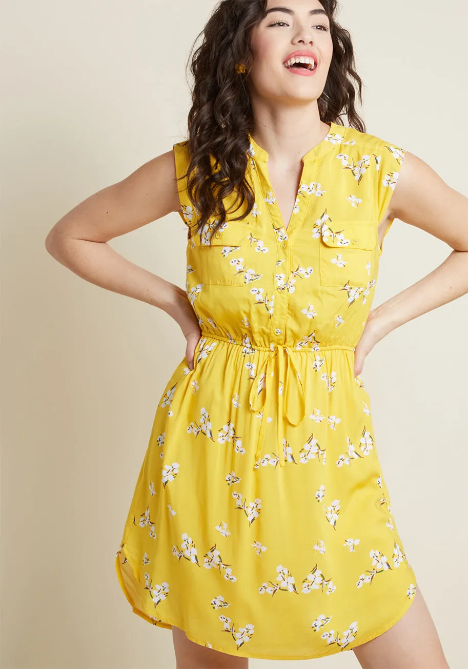 A Way With Woods Sleeveless Shirt Dress in Sunshine sold by Modcloth