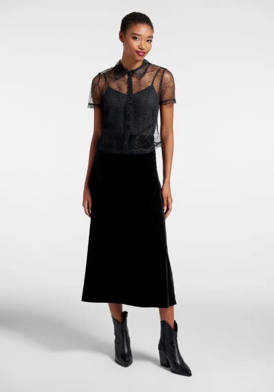 What a Tangled Mesh Button-Up Top sold by Modcloth