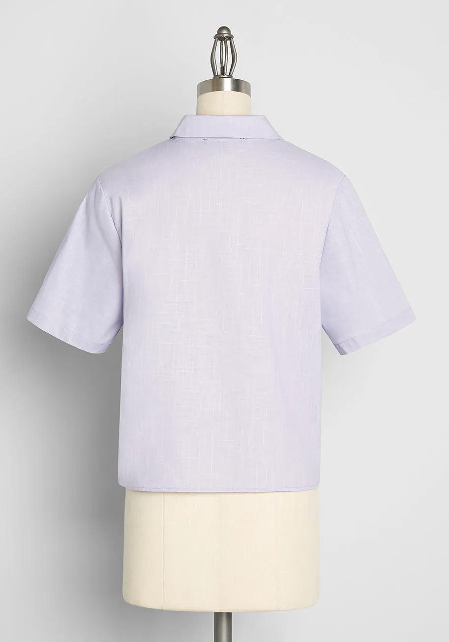 Greet With A Tweet Embroidered Button-Up Top sold by Modcloth product image thumbnail 2