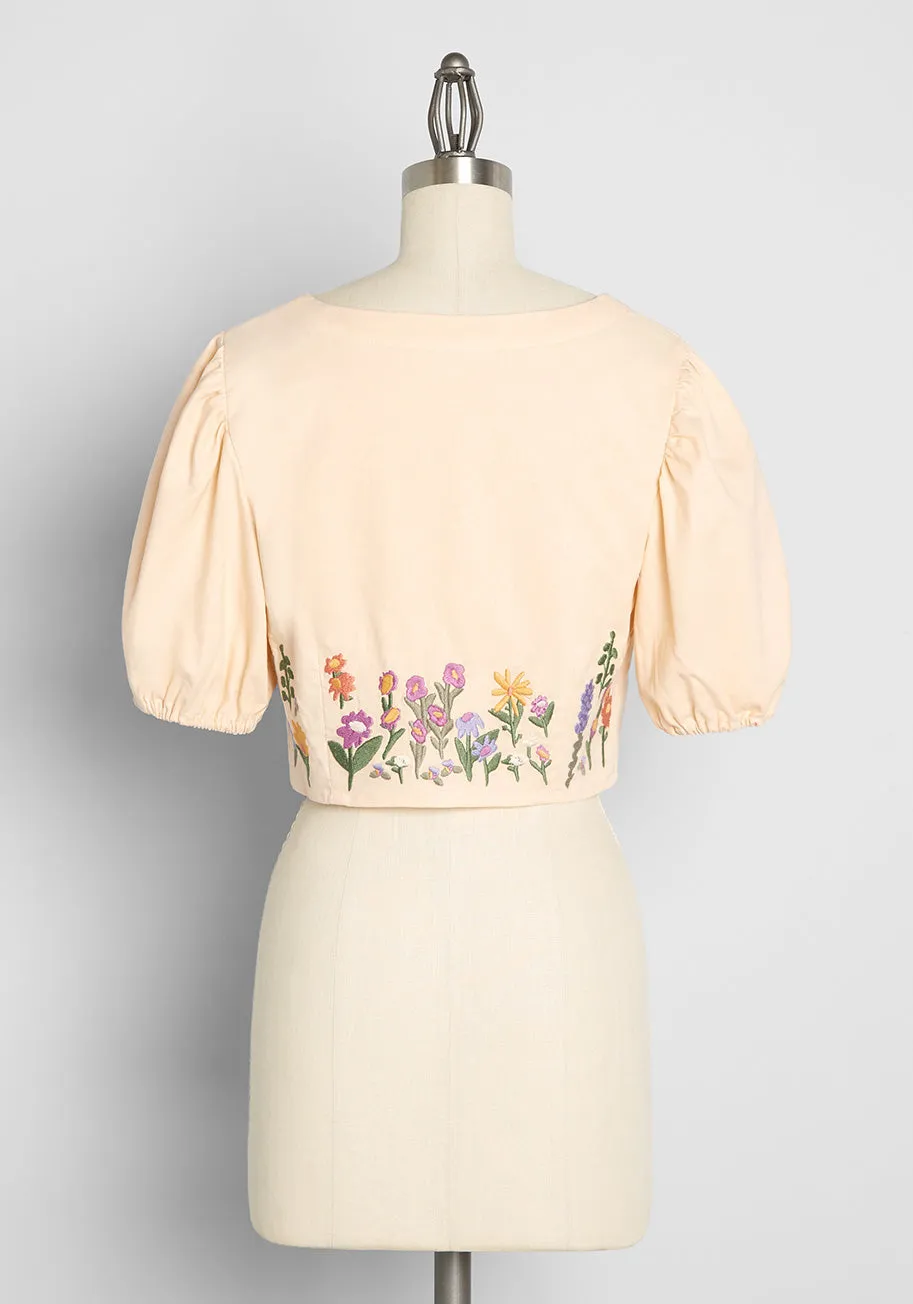 Surrounded By Spring Cropped Blouse sold by Modcloth product image thumbnail 2