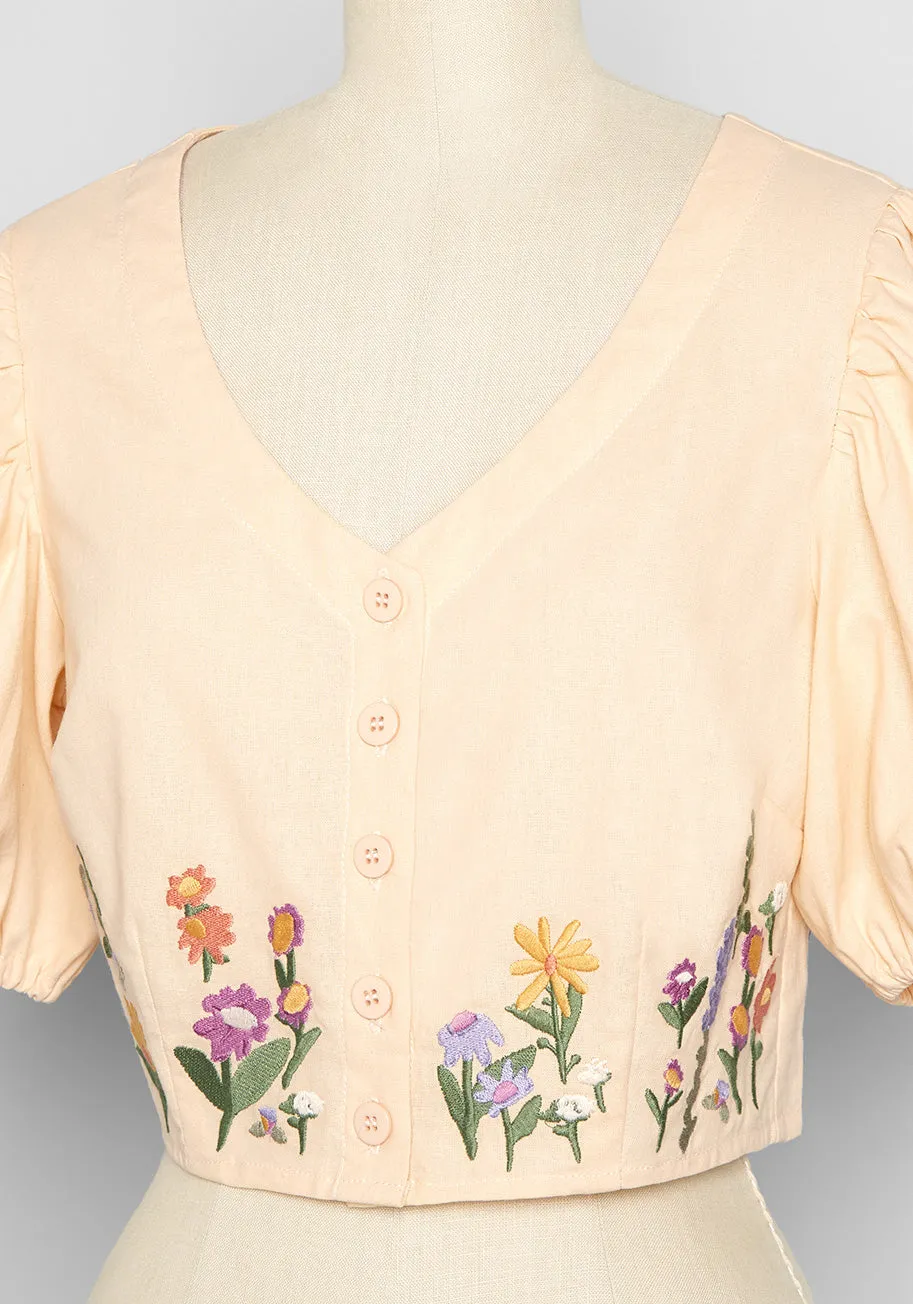 Surrounded By Spring Cropped Blouse sold by Modcloth product image thumbnail 3