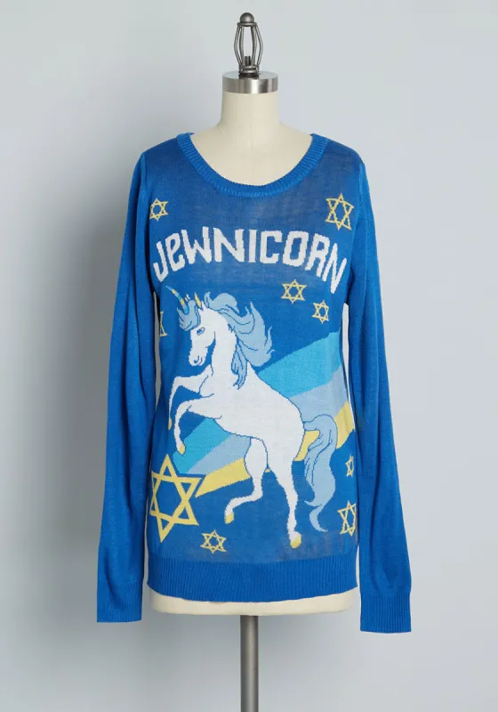 Mystical Jewnicorn Sweater sold by Modcloth