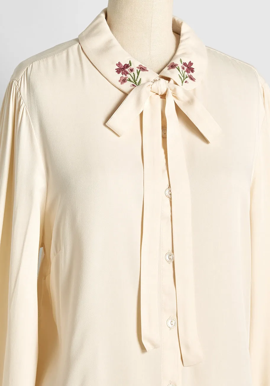 Among the Wildflowers Tie-Neck Blouse sold by Modcloth product image thumbnail 3