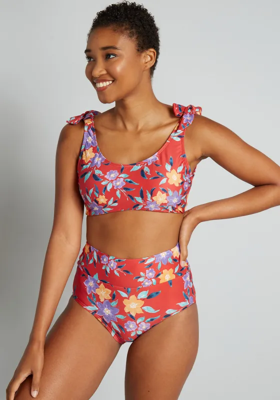 The Clarice High-Waisted Bikini Bottom sold by Modcloth