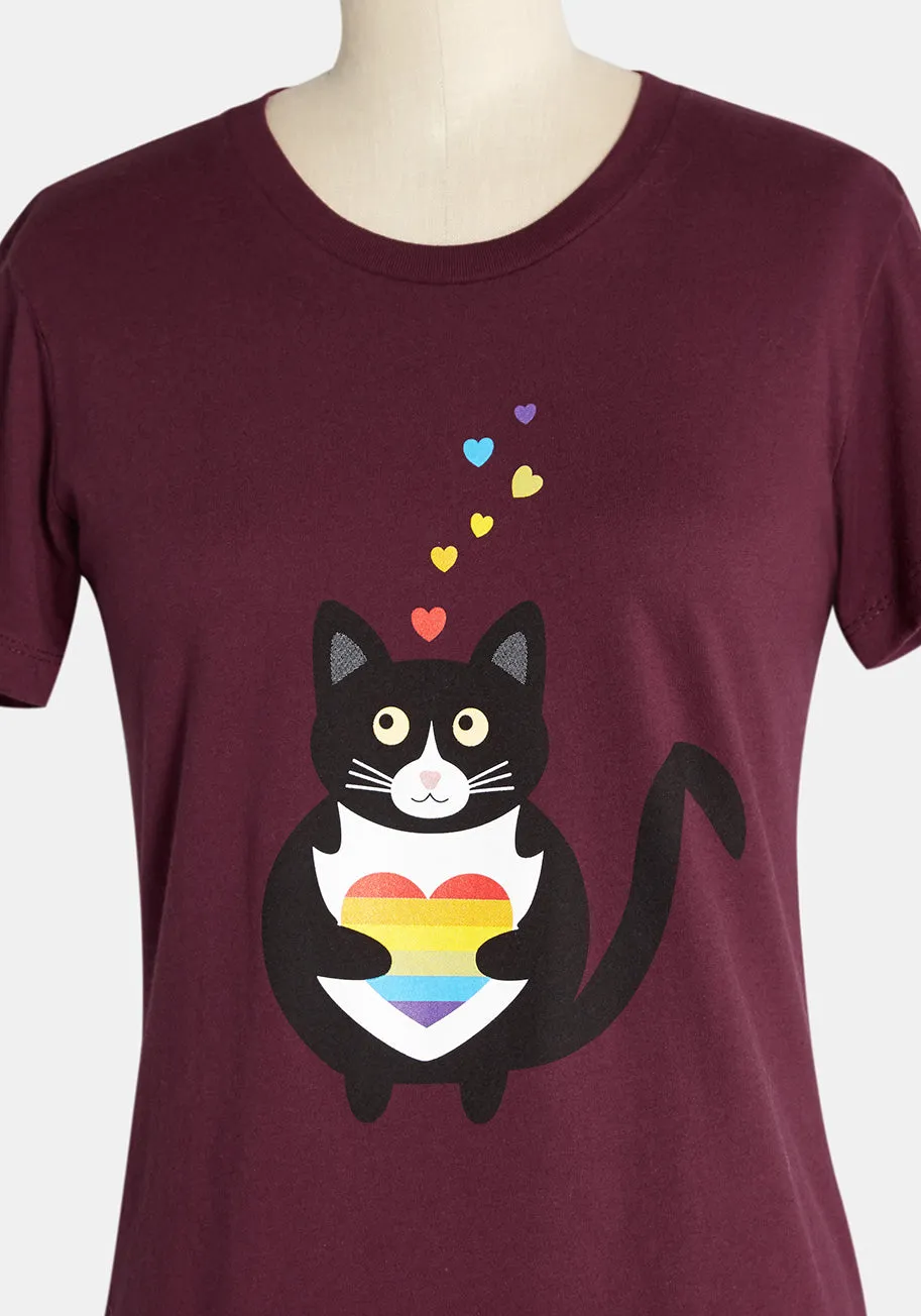 Love is Love Equali-Kitty Graphic Tee sold by Modcloth product image thumbnail 3