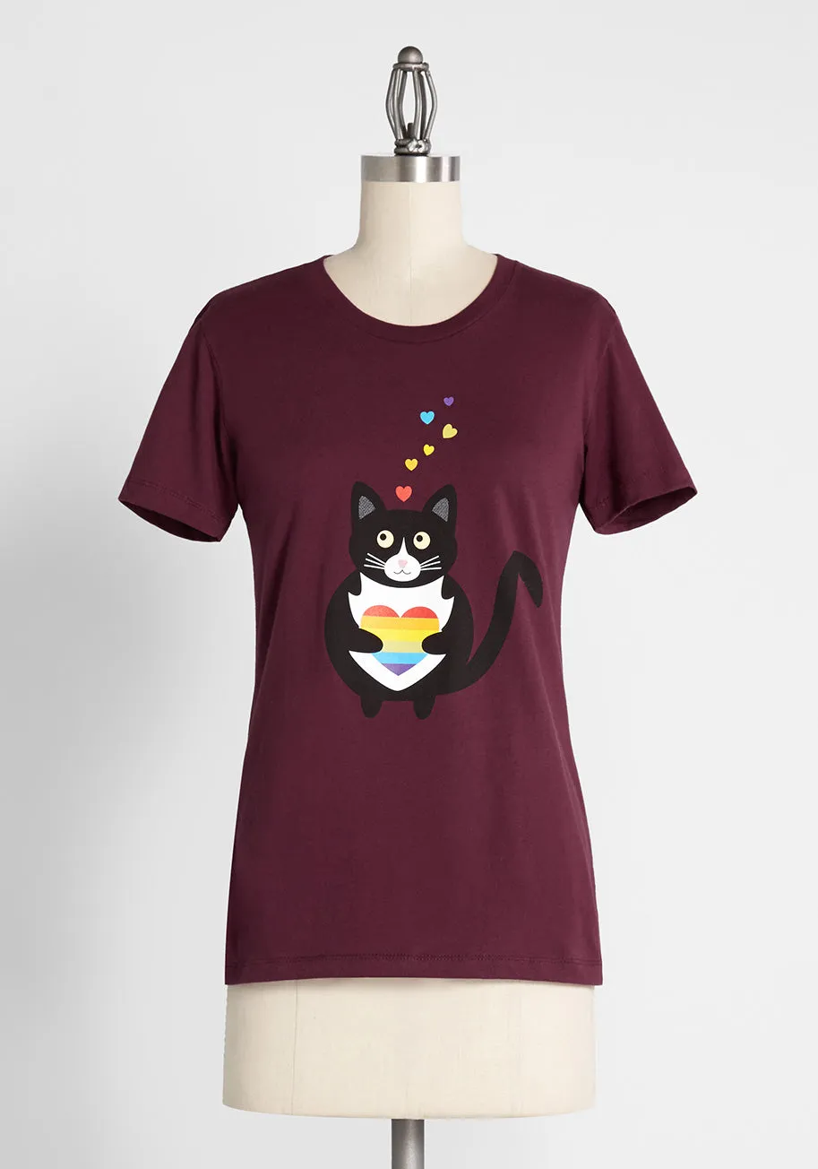 Love is Love Equali-Kitty Graphic Tee sold by Modcloth